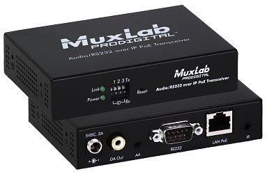 AUDIO / RS232 over IP PoE Transceiver