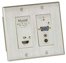 HDMI/VGA over IP PoE Wall Plate Transmitter, UHD-4K