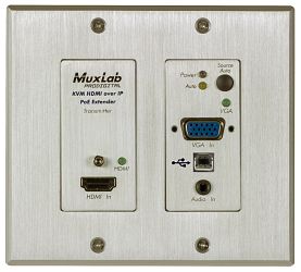 HDMI/VGA/USB over IP PoE Wall Plate Transmitter, UHD-4K