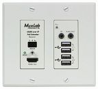 HDMI/USB over IP PoE Wall Plate Receiver, UHD- 4K